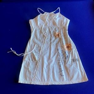 Banana Moon (Luxury Line) Sleeveless White With Designs Dress Womens Size Small